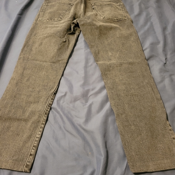 Levi Strauss 511 Wmns Slim Straight Green Black Jeans Hemed Size 32x32 Now 32x26 - Picture 6 of 7